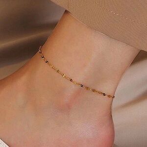 Delicate Gold Beaded Anklet